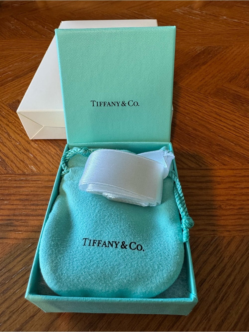 Tiffany & Co. Signature Jewelry Box, Pouch & Ribbon in Tiffany Blue